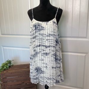 New!  Summer Pleated Scoop Neckline Spaghetti Strap Dress